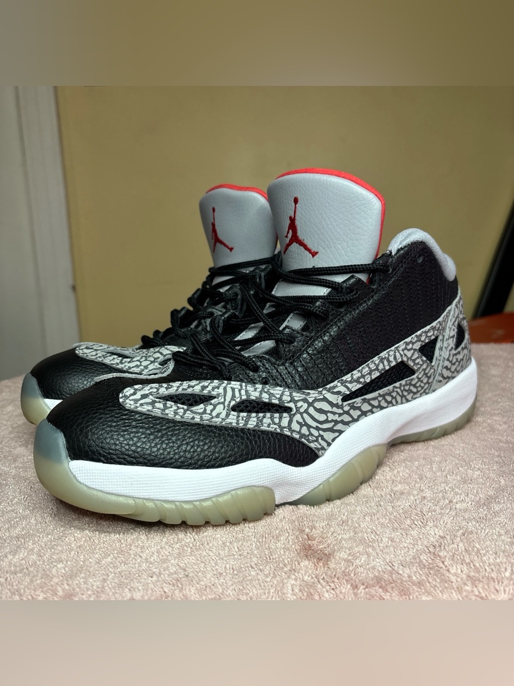 Size 11.5 - Air Jordan 11 Retro IE Low Black Cement
